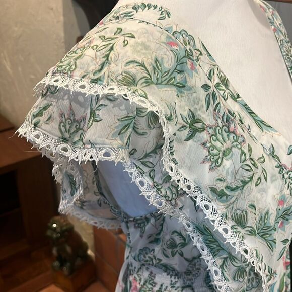 House Of Harlow 1960 x Revolve Tiered Ruffle Paisley Maxi Dress, size LARGE - Picture 5 of 14